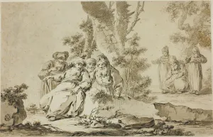 Figures in Oriental Costume in a Landscape, n. d. Creator: Tiberius Dominikus Wocher