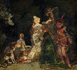 Adolphe Joseph Thomas Monticelli Prints: Figures in a Park, 1880-1883. Creator: Adolphe Monticelli