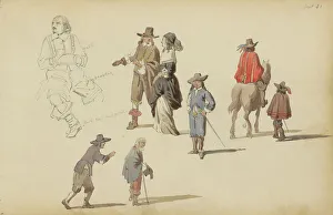 Springer Cornelis Prints: Figures in seventeenth-century clothing, 1852. Creator: Cornelis Springer