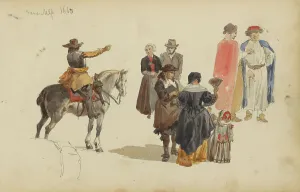 Springer Cornelis Prints: Figures in seventeenth-century clothing, c. 1846-c. 1882. Creator: Cornelis Springer