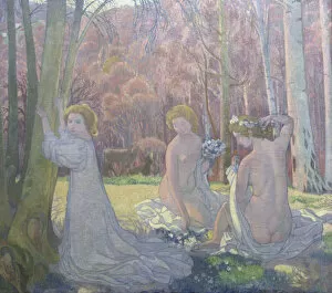 Images Dated 21st June 2011: Figures in a Spring Landscape (Sacred Grove), 1897. Artist: Maurice Denis