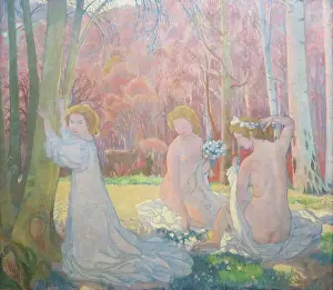 Worship Prints: Figures in a Spring Landscape, (Sacred Grove), 1897. Creator: Maurice Denis