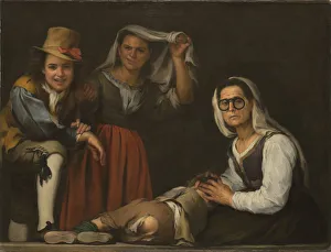Specs Prints: Four Figures on a Step. Artist: Murillo, Bartolome Esteban (1617-1682)