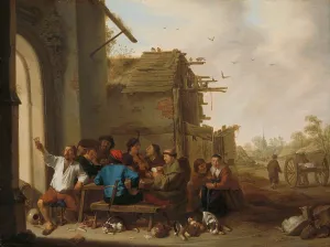 Saftleven Cornelis Prints: Figures before a Village Inn, 1642. Creator: Cornelis Saftleven