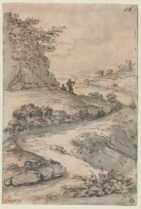 Figures on a Winding Road, mid-1600s. Creator: Salvator Rosa (Italian, 1615-1673)