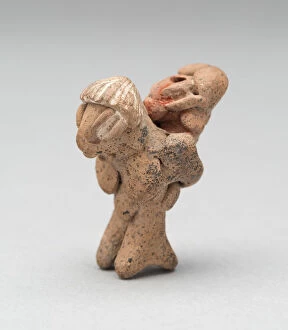 Carrying On Back Collection: Figurine Depicting a Female Carrying a Child, 500 B.C. / 300 B.C. Creator: Unknown
