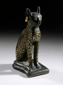 Figurine of the Goddess Bastet as a Cat, 21st-26th Dynasty (1081-525 B.C.). Creator: Unknown