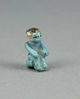 17th Century Bc Prints: Figurine of a Seated Man, Egypt, Middle Kingdom? (about 2055-1650 BCE). Creator: Unknown