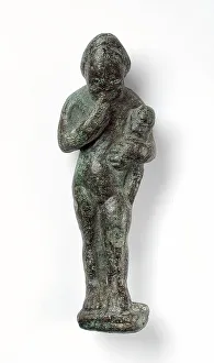 Roman Period Prints: Figurine of a Standing Naked Man Holding a Baby
