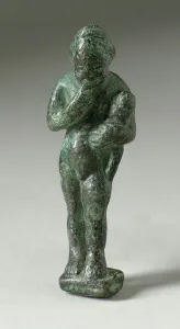 Roman Period Prints: Figurine of a Standing Naked Man Holding a Baby