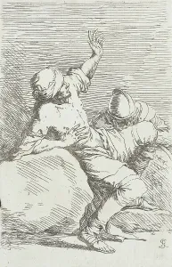 Rosa Salvator Prints: Figurine: Turbaned Man Bending Back with Raised Arms