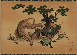 Filial piety: Yang Hsiang saving his father from a tiger, late 18th-early 19th century