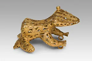 Panama Prints: Filigree Pendant in the Form of a Frog or Toad, A. D. 500 / 1000. Creator: Unknown