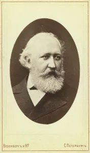 Filipp Vasilevich Ovsiannikov, head-and-shoulders portrait, facing... between 1880 and 1886. Creator: Unknown