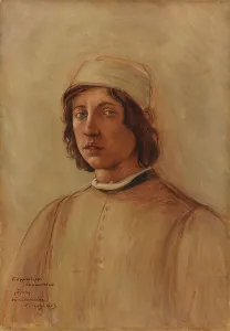 Lippi Filippo Prints: Filippo Lippi's Self-Portrait, copy, 1903. Creator: Vaino Hamalainen