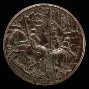 Antonio Di Puccio Pisano Gallery: Filippo Maria Visconti Riding in a Mountainous Landscape [reverse], c. 1441
