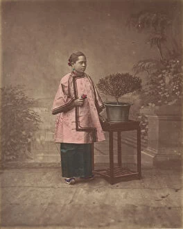 Albumen Silver Print From Glass Negative With Applied Color Gallery: Fille de Shanghai, 1870s. Creator: Unknown