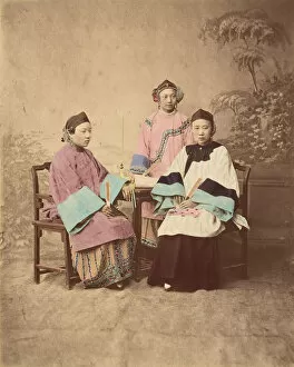 Albumen Silver Print From Glass Negative With Applied Color Gallery: Filles de Lanxchow, 1870s. Creator: Unknown