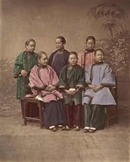 Albumen Silver Print From Glass Negative With Applied Color Gallery: Filles de Shanghai, 1870s. Creator: Unknown