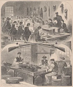 Bullets Collection: Filling Cartridges at the United States Arsenal, at Watertown, Massachusetts (Har