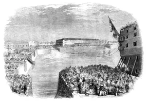 Hydraulic Prints: Filling the Napoleon Dock, Cherbourg, 1858. Creator: Smyth