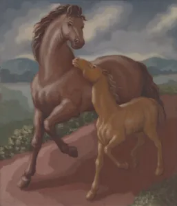 Foal Prints: Filly and Colt, 1934. Creator: Frank Stamato