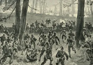 Anglo Afghan War Gallery: The Final Attack at the Spingawi Khotal, (1901). Creator: William Heysham Overend