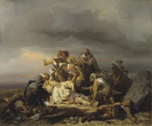 Finding the Body of King Gustav II Adolf of Sweden after the Battle of Lutze, 1855