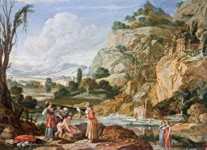 The Finding of the Infant Moses by Pharaohs Daughter, 17th century. Artist: Breenbergh, Bartholomeus (1598-1657) The Finding of the Infant Moses by Pharaohs Daughter, 17th century. Artist: Breenbergh, Bartholomeus (1598-1657)