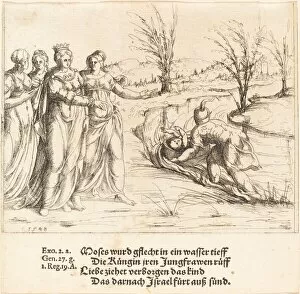 Hirsvogel Augustin Gallery: Finding of Moses, 1548. Creator: Augustin Hirschvogel