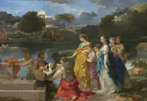 Palm Trees Prints: The Finding of Moses, c. 1655 / 1660. Creator: Sebastien Bourdon