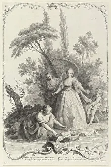 Hebrew Bible Prints: The Finding of Moses, c. 1745. Creator: Joseph Wagner