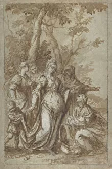 Brush And Brown Wash Collection: The Finding of Moses, ca. 1671. Creator: Giovanni Stefano Danedi