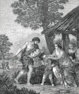 The Finding of Romulus and Remus - from the picture by Pietro da Cortona, 1850. Creator: Unknown
