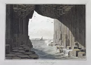 Argyll And Bute Collection: In Fingals Cave, Staffa, Scotland, 1829. Artist: William Daniell