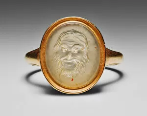 Amber Collection: Finger Ring with Engraved Gemstone, 1st century. Creator: Unknown