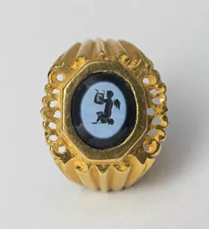Eros Collection: Finger Ring with Intaglio Depicting Eros, 3rd century. Creator: Unknown