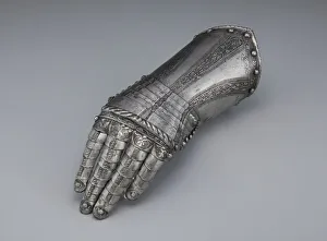 Gauntlet Prints: Fingered Gauntlet for the Left Hand, Landshut, c. 1535 / 40. Creator: Wolfgang Grosschedel