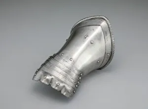 Gauntlet Prints: Fingered Gauntlet for the Left Hand, Milan, c. 1570 / 1600. Creator: Unknown