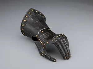 Rivet Prints: Fingered Gauntlet for the Left Hand, Nuremberg, c. 1600 / 20. Creator: Unknown