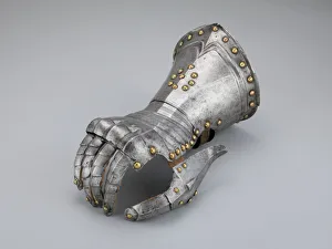 Rivet Prints: Fingered Gauntlet for the Right Hand, Nuremberg, c. 1600 / 20. Creator: Unknown