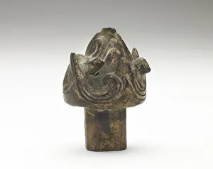 Finial Prints: Finial with hills and animals (boshan), Han dynasty, 206 BCE-220 CE. Creator: Unknown