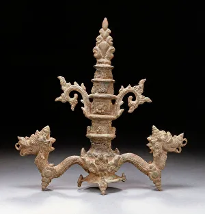 Java Prints: Finial with Serpents, c.14th century. Creator: Unknown