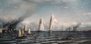 Americas Cup Gallery: Finish First International Race for Americas Cup, August 8, 1870, 1870. Creator: Samuel Colman