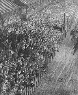 Pannemaker Prints: Finish of the Race, 1872. Artist: Adolphe Francois Pannemaker