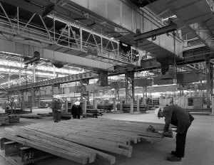 Storage Gallery: Finished steel in a warehouse, Sheffield, South Yorkshire, 1963. Artist: Michael Walters