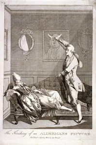 Cheating Gallery: The Finishing of an Aldermans Picture, 1773