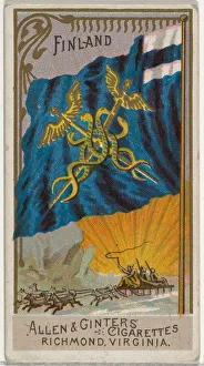 Caduceus Prints: Finland, from Flags of All Nations, Series 2 (N10) for Allen &amp