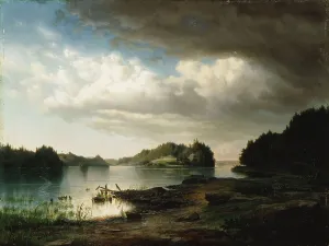 Calm Before The Storm Prints: Finnish lake landscape, 1854. Creator: Werner Holmberg