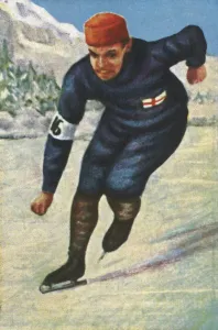 Winning Prints: Finnish speed skater Clas Thunberg, 1928. Creator: Unknown